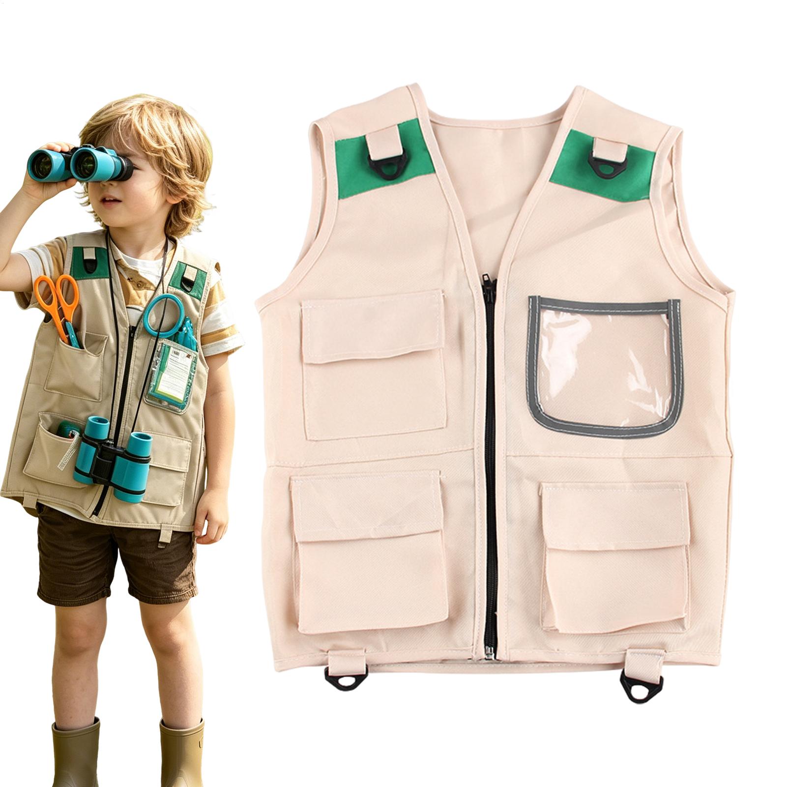 Fishing Vest - サファリコスチューム キッズ 古生物学者 カーゴベスト 考古学者コスチューム アウトドア