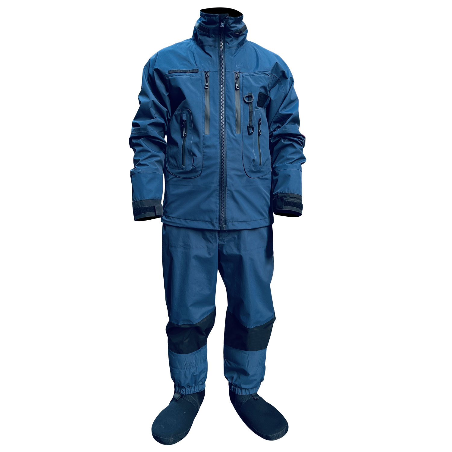 Fishing Jacket Waterproof - メンズとレディースのフード付きスウェットシャツ,断熱材付き防水スーツ,ネイビーブルー,冬