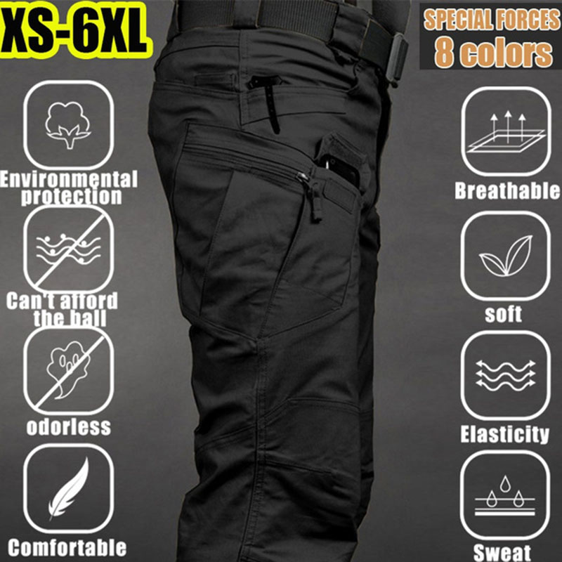 Fishing Pants Waterproof - メンズタクティカルカーゴパンツ 6XL プラスサイズアウトドアカジュアルスポーツパンツハイキング釣り防水マルチポケット男性ズボン