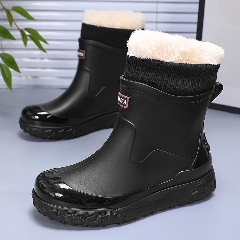 メンズ冬用防水レインブーツ、フリース裏地付きソックスカフ、防 - Fishing Socks のレビューと価格