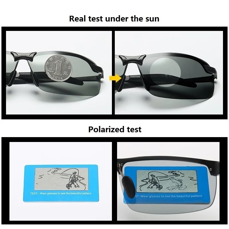 メンズ調光偏光サングラス メンズ ドライビング フィッシング - Fishing Sunglasses Polarized のレビューと価格