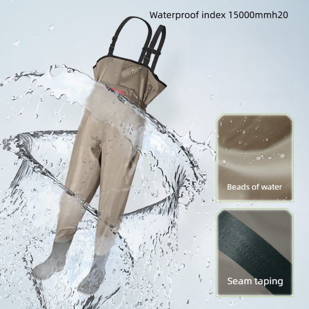防水性と通気性のあるナイロン製ヒップウェーダー、ブーツ一体型 - Fishing Waders のレビューと価格